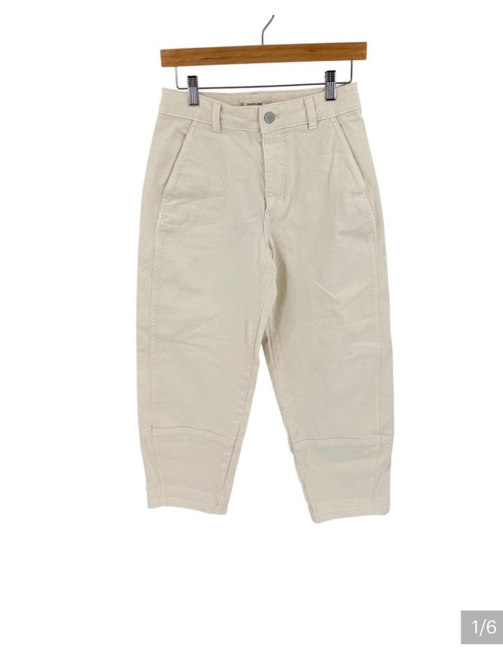 Everlane ivory Barrel Utility High-Rise Cropped  Pants
